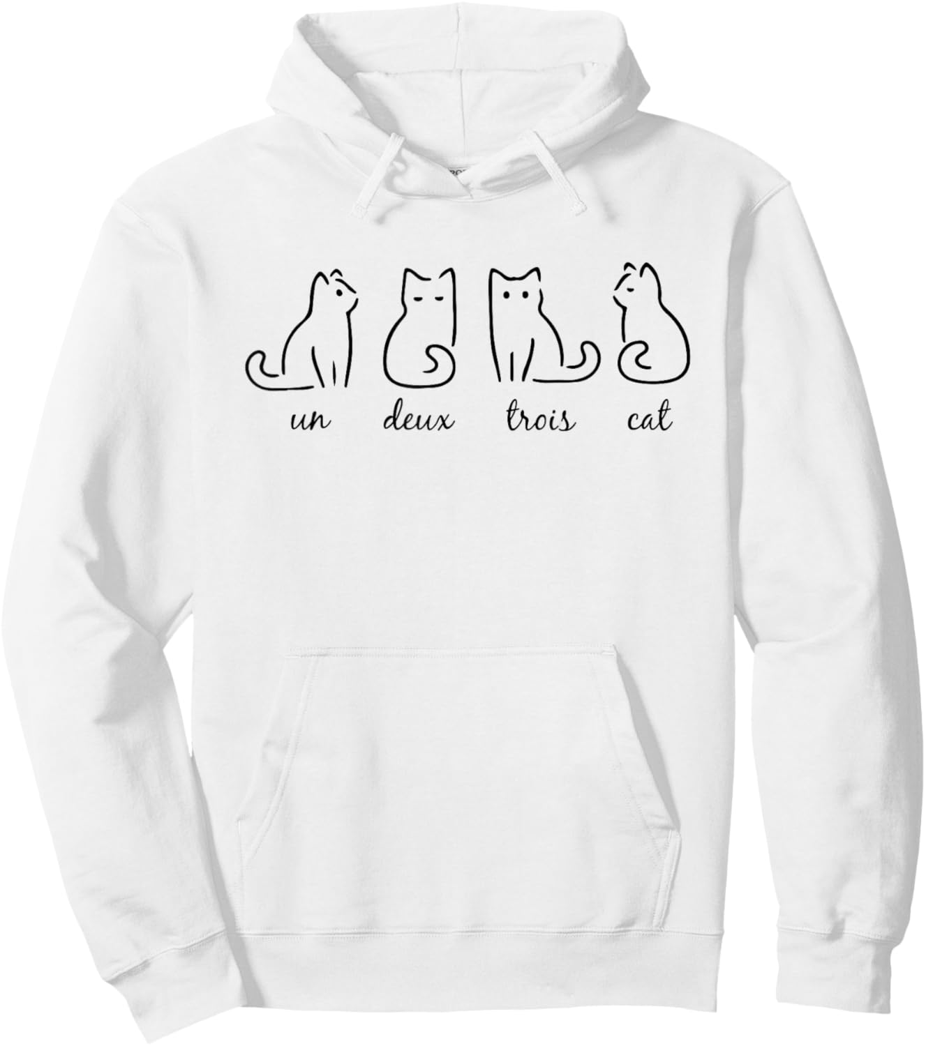 Un Deux Trois Cat Cute Kitten Funny French Cat lover Women Girls Kids Hoodie - Hoodie | White