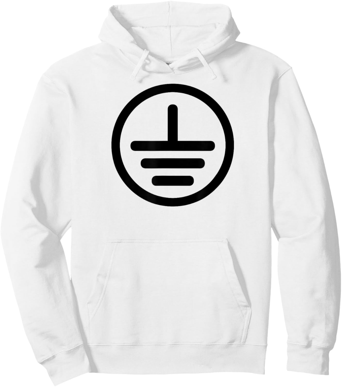 Electrical Ground Symbol Stay Grounded Electric Tech Hoodie - Hoodie | White