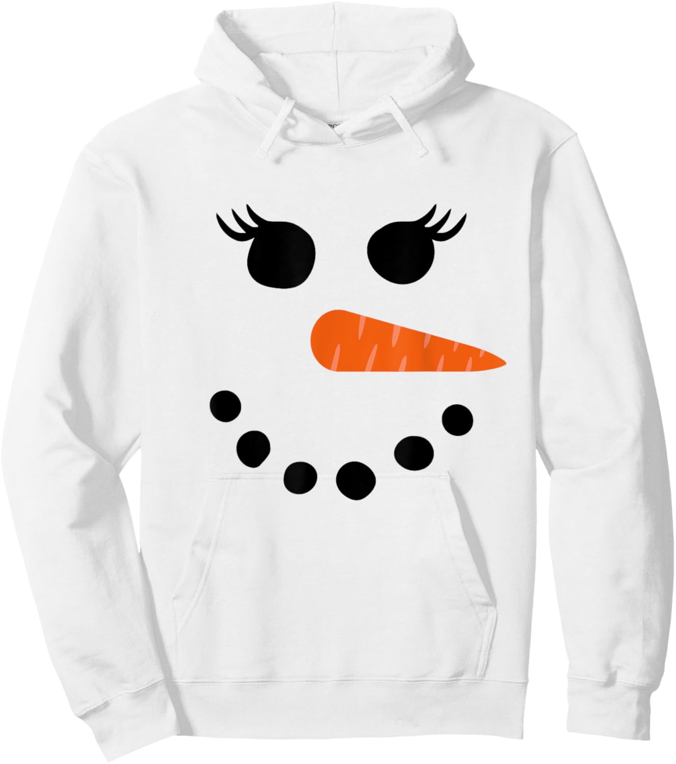 Snowman Shirt Eyelashes Glasses Christmas Winter Hoodie - Hoodie | White
