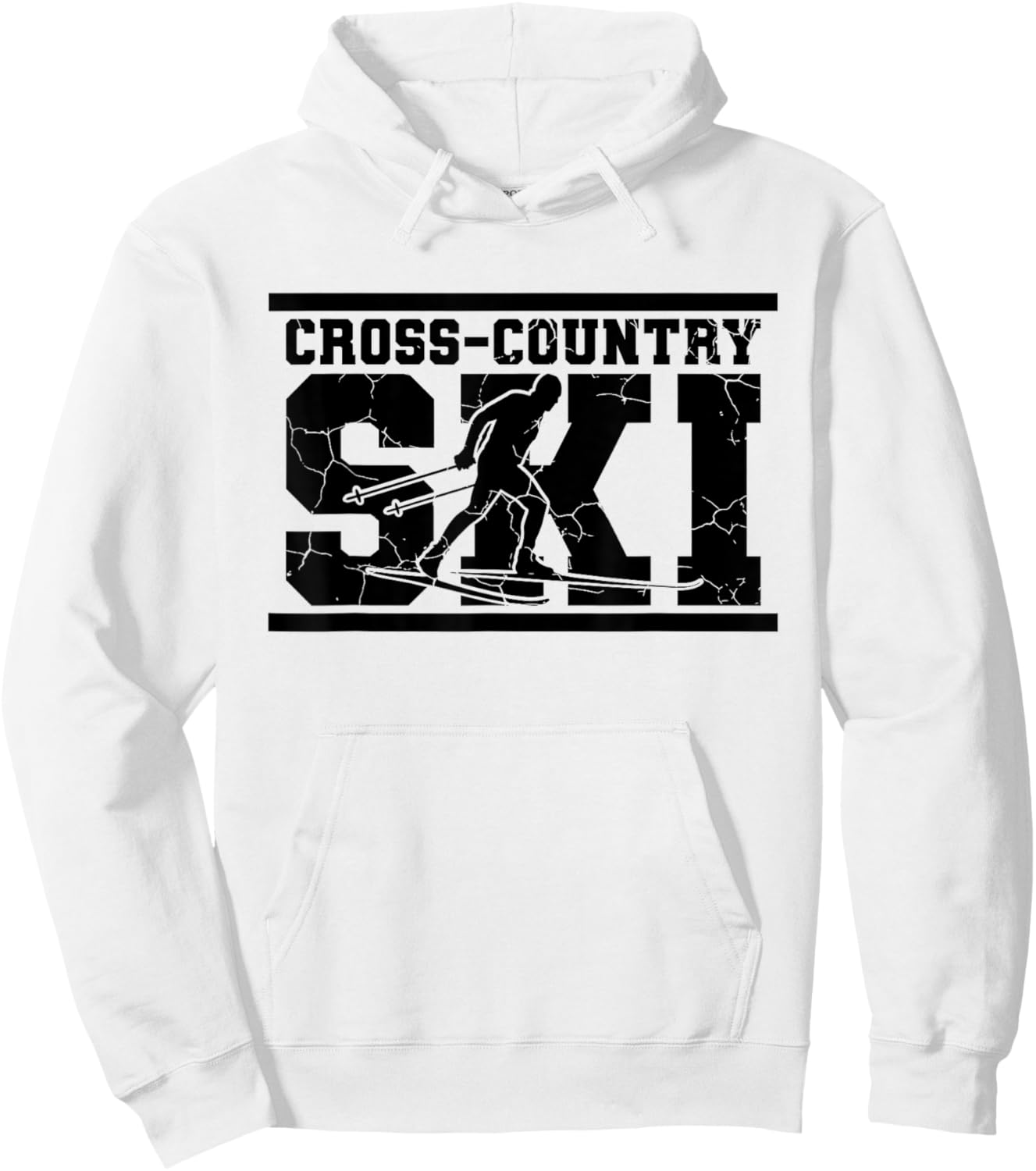 Retro Graphic Cross Country Skiing Winter Sports Biathlon Hoodie - Hoodie | White