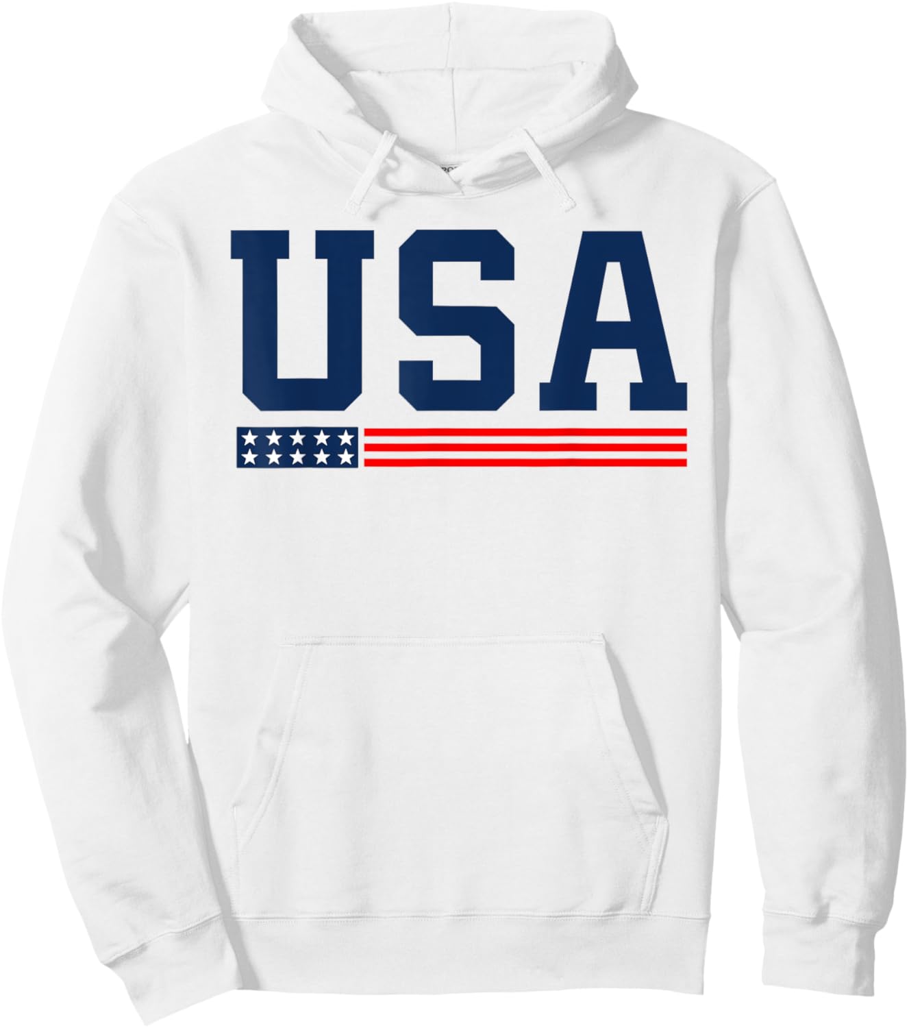 American Flag Proud American Boys Girls Men 4th of July USA Hoodie - Hoodie | White