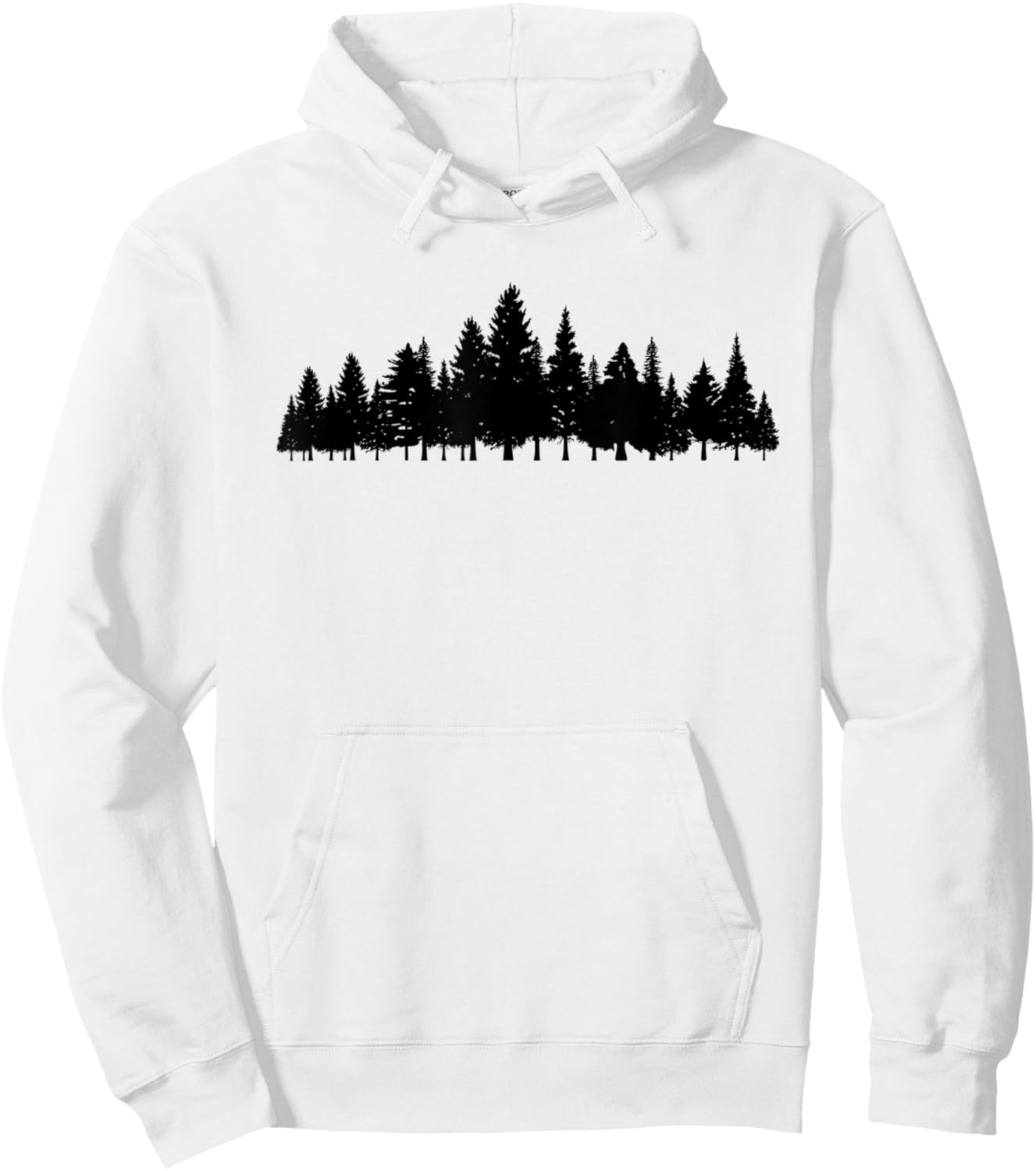 White pine tree minimalist - Minimalist outdoor tree Hoodie - Hoodie | White