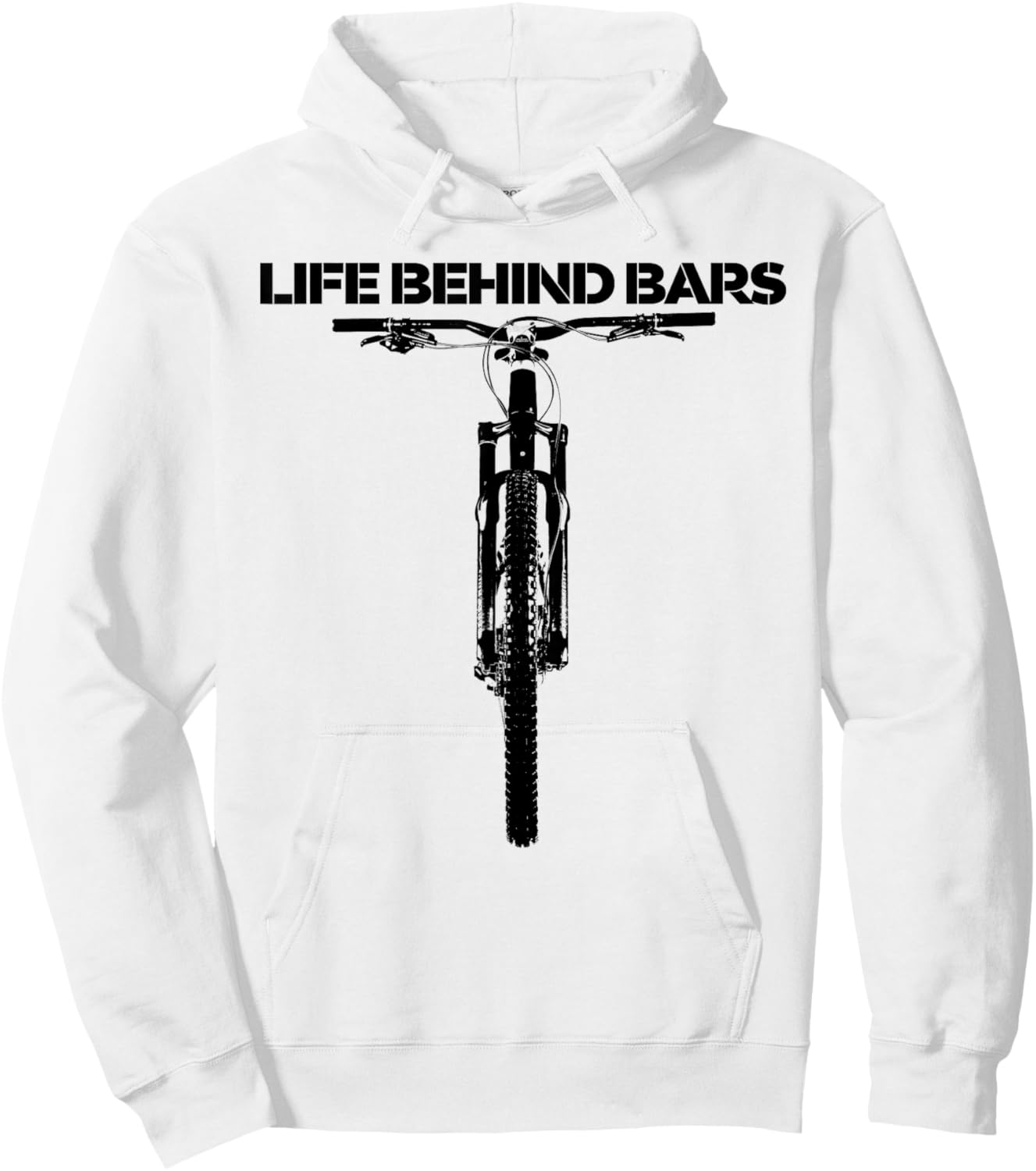 Life Behind Bars Funny MTB Mountain Bike Pun Hoodie - Hoodie | White