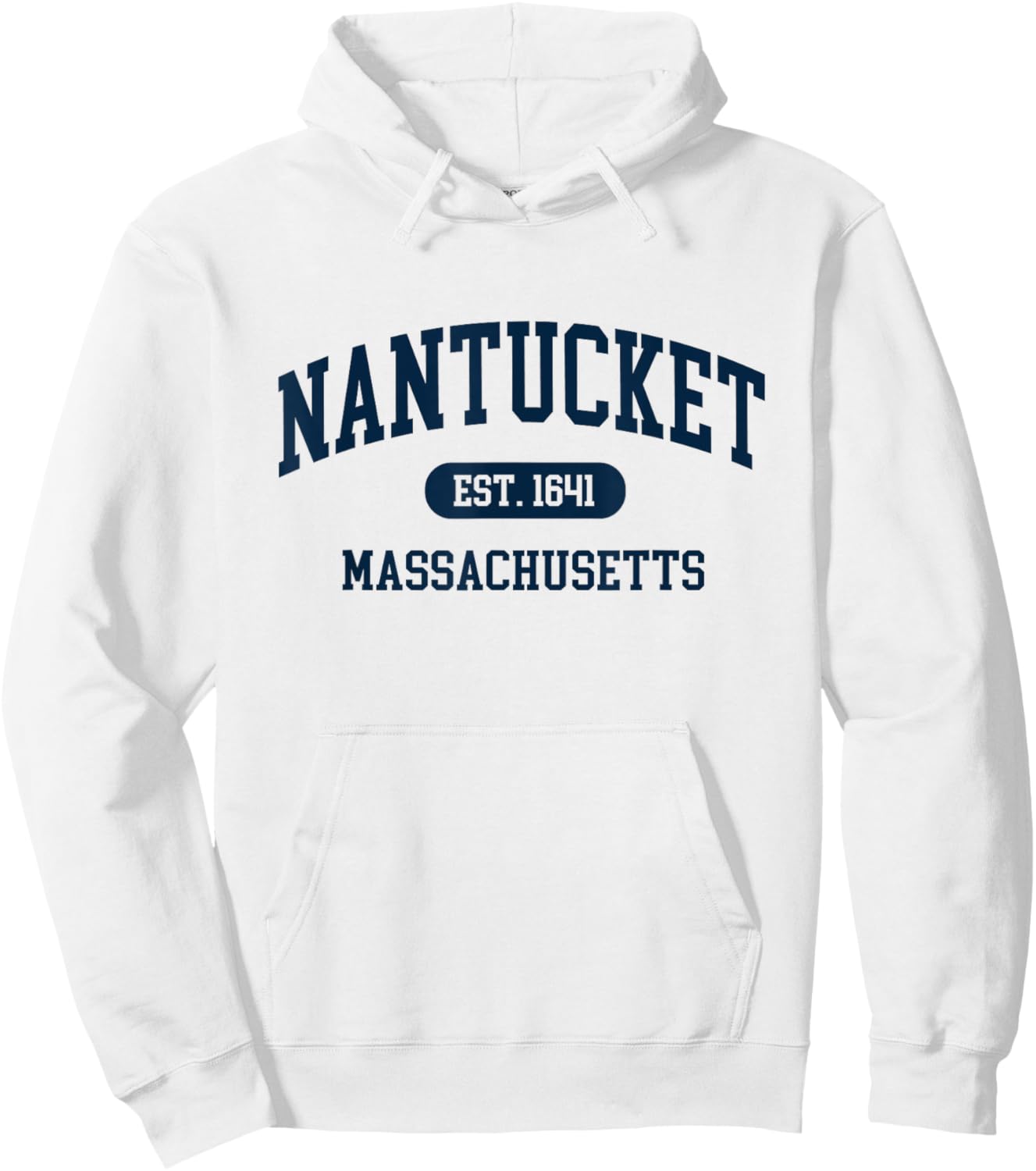 Nantucket Est 1641 Massachusetts MA Retro Varsity Style Hoodie - Hoodie | White