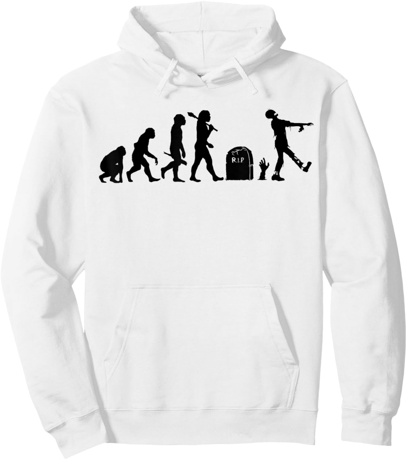 Zombie Evolution Funny Evolution of the Zombie Hoodie - Hoodie | White