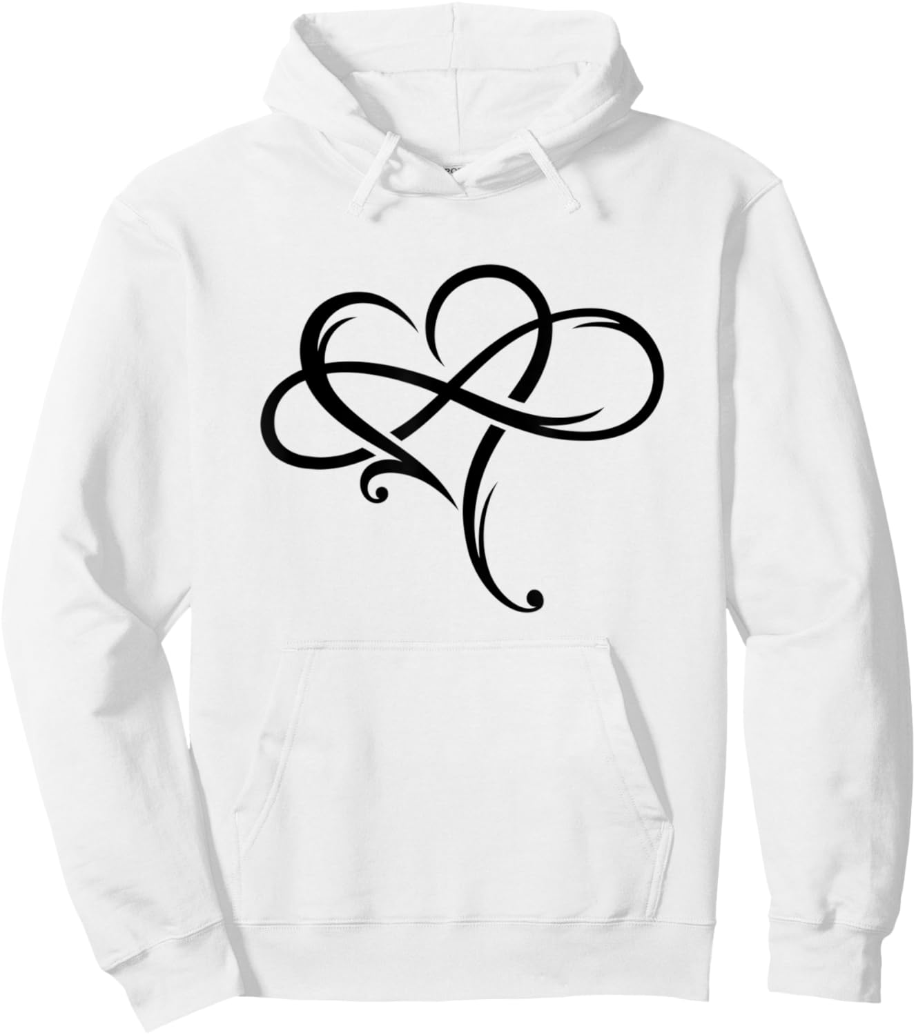 Cute Heart for Valentine's Day with Infinity Symbol in love Hoodie - Hoodie | White
