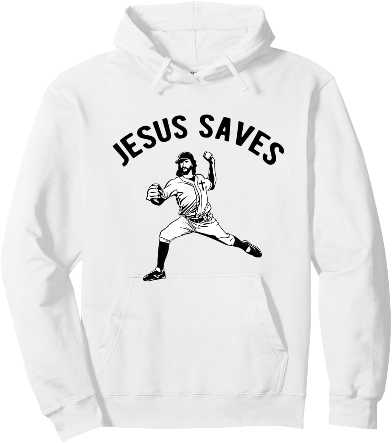 Jesus Saves Baseball pitcher Hoodie - Hoodie | White