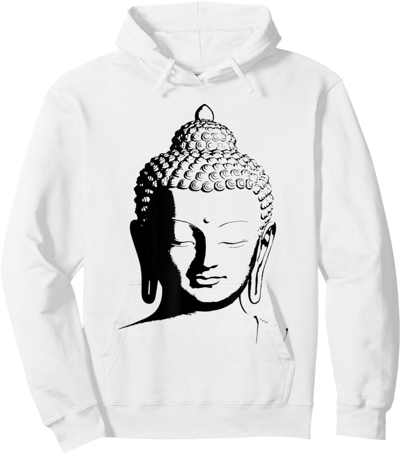 Zen Buddha Head Buddhism Graphic Meditation Spiritual Design Hoodie - Hoodie | White