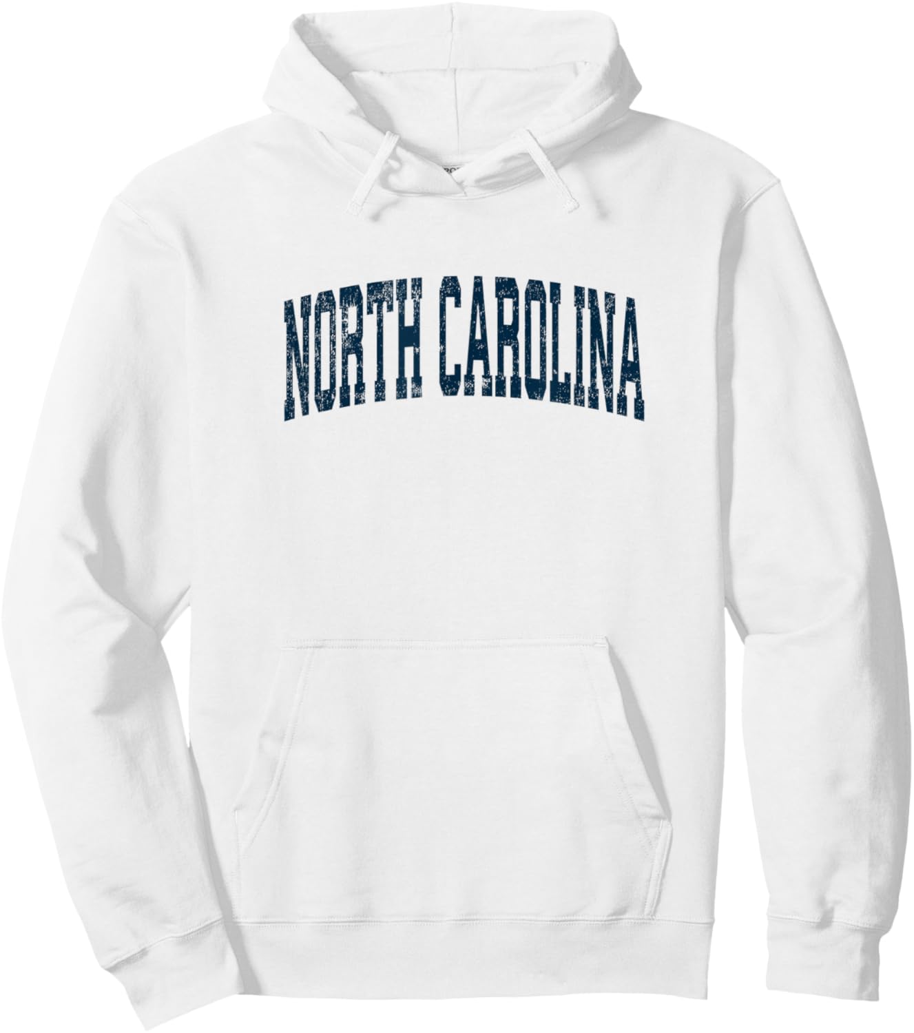 North Carolina NC Vintage Athletic Sports Navy Design Hoodie - Hoodie | White