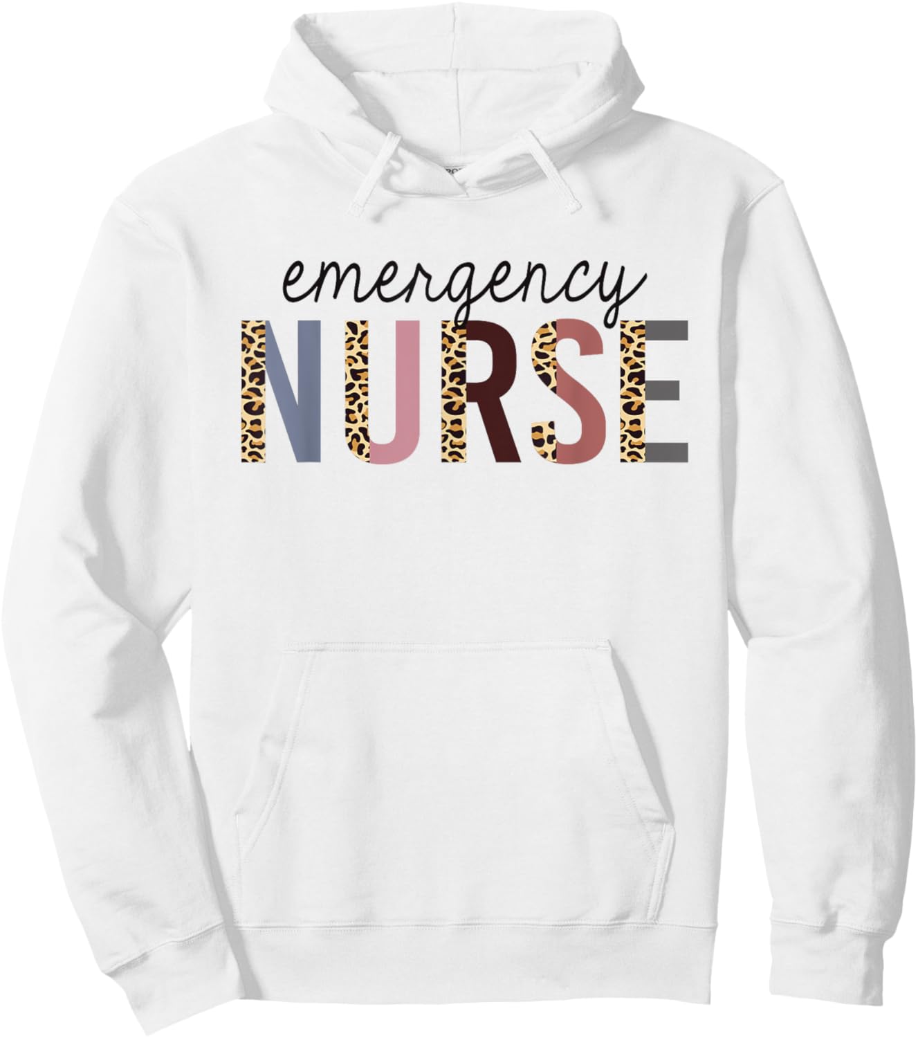 Emergency Nurse Leopard Print ER Nurse Nursing School Women Hoodie - Hoodie | White