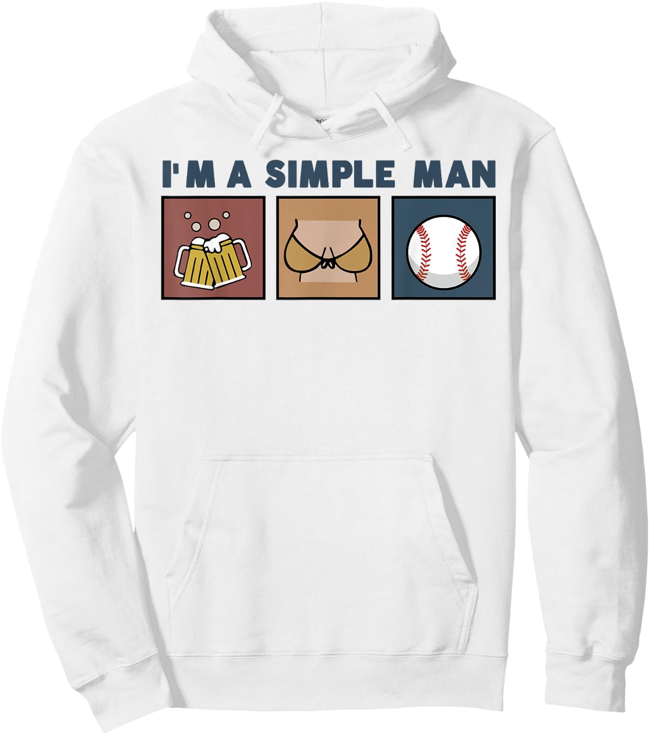 I'm A Simple Man Beer Boobs Baseball Hoodie - Hoodie | White