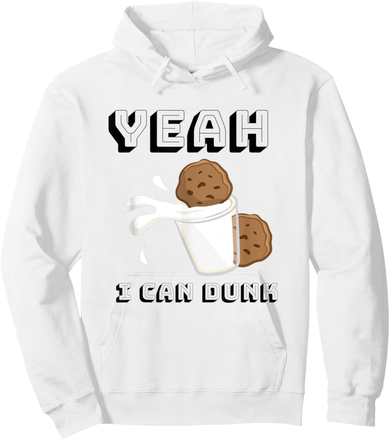 Yeah I Can Dunk Milk & Cookies Basketball Cookie Hoodie - Hoodie | White