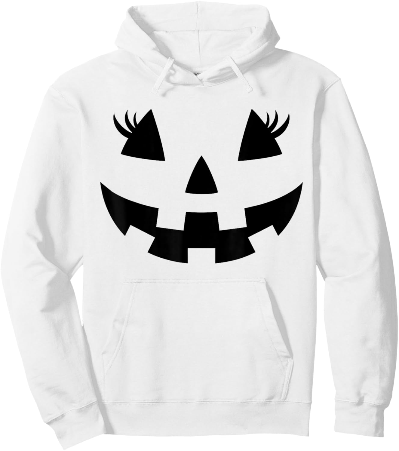 Jack O Lantern Face Pumpkin Eyelashes Hallowen Costume Funny Hoodie - Hoodie | White