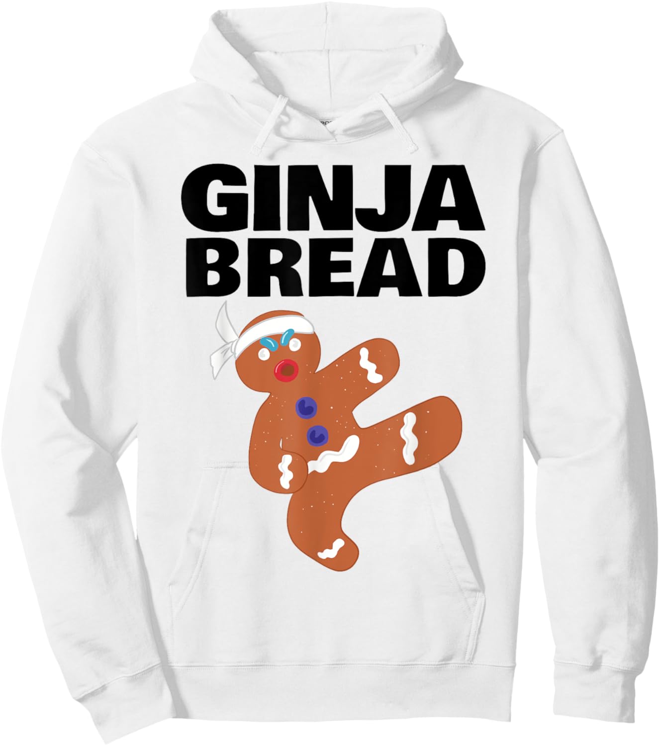 Ginja Bread Man Funny Ninja Gingerbread Man Hoodie - Hoodie | White
