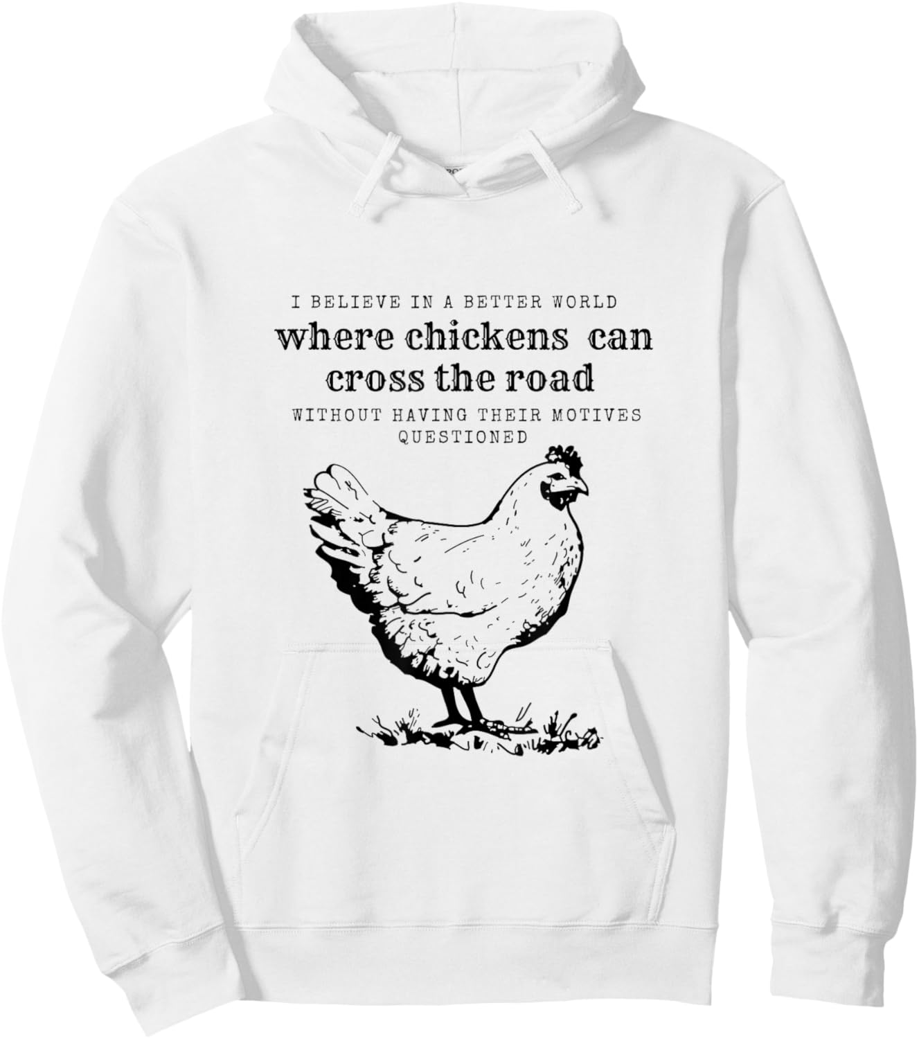 Chicken Humor-Chicken Crossing the Road Hoodie - Hoodie | White