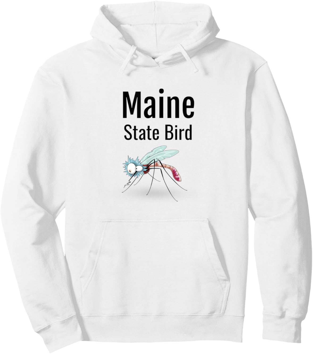 Maine State Bird Funny Mosquito Hoodie - Hoodie | White