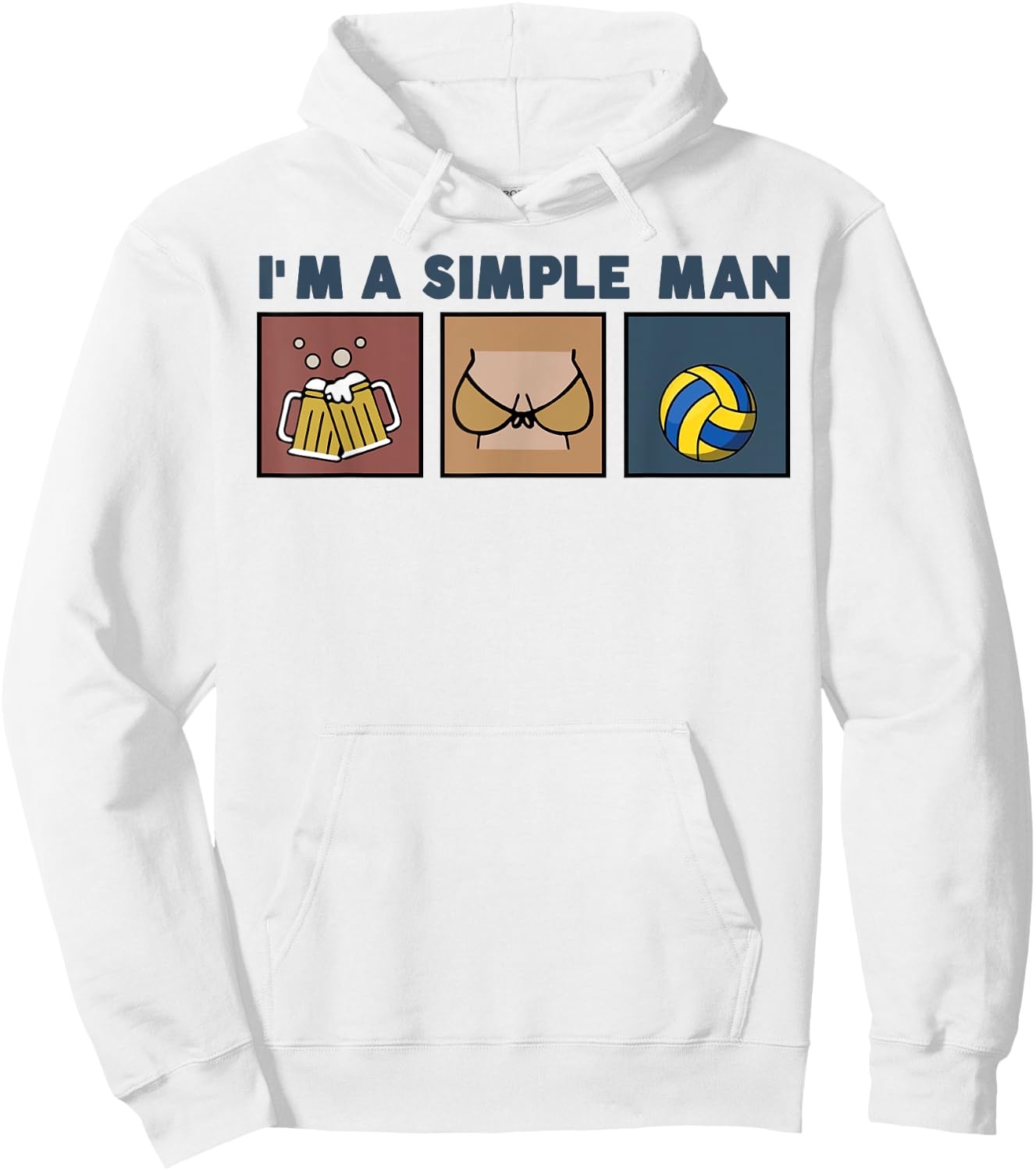 I'm A Simple Man Beer Boobs Volleyball Hoodie - Hoodie | White