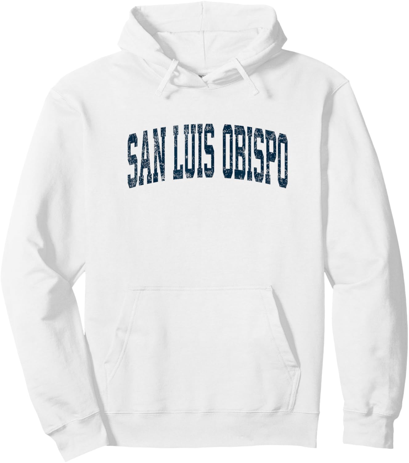 San Luis Obispo California CA Vintage Athletic Sports Navy D Hoodie - Hoodie | White