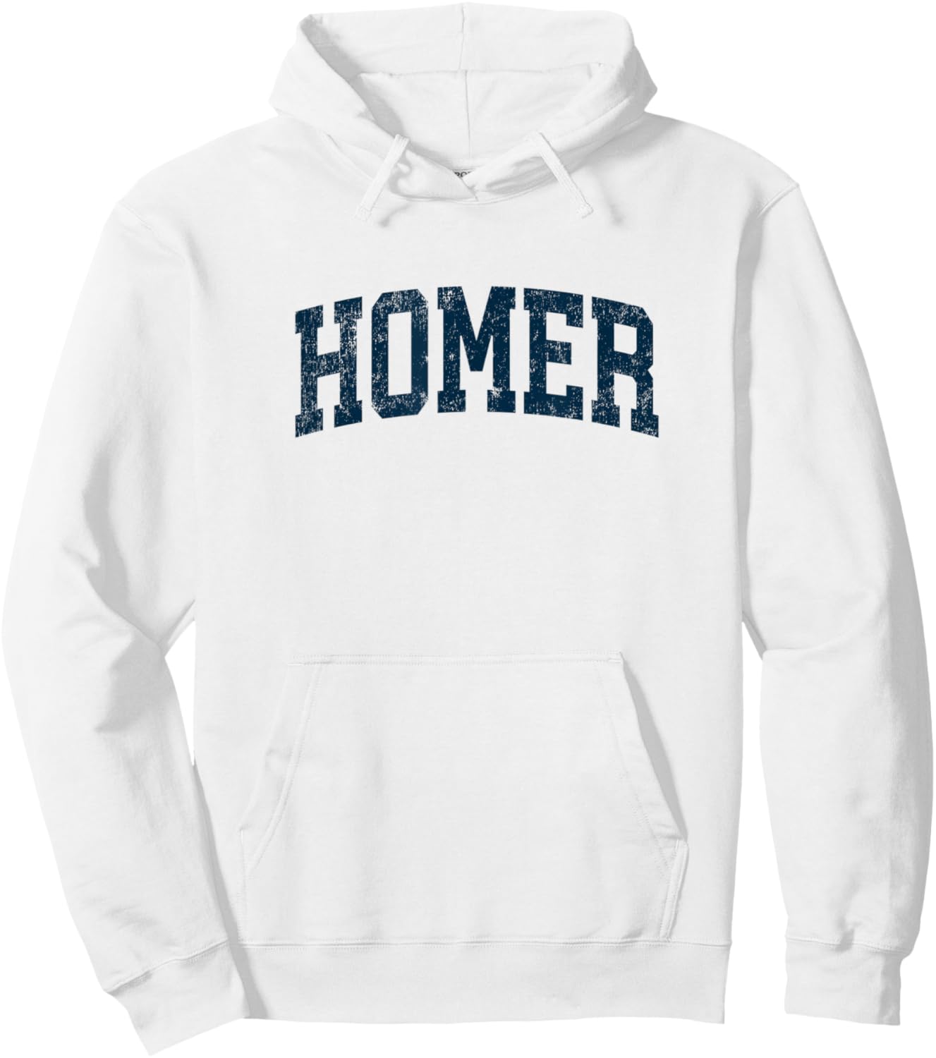 Homer Alaska AK Vintage Athletic Sports Navy Design Hoodie - Hoodie | White