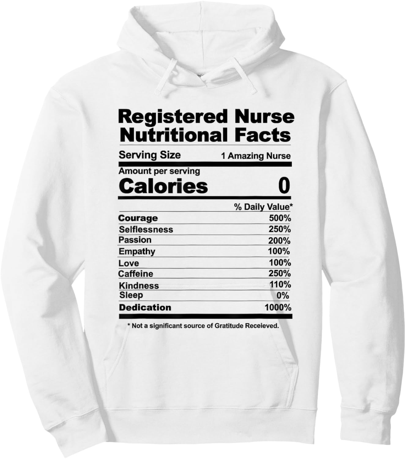 Registered Nurse nutritional facts Hoodie - Hoodie | White