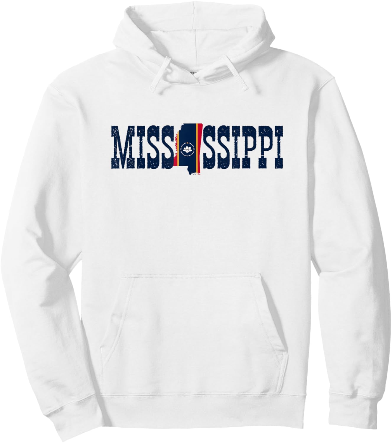 Jersey Mississippi Clothing Souvenir Men Mississippi State and Mississippi Flag Pride Hoodie - Hoodie | White