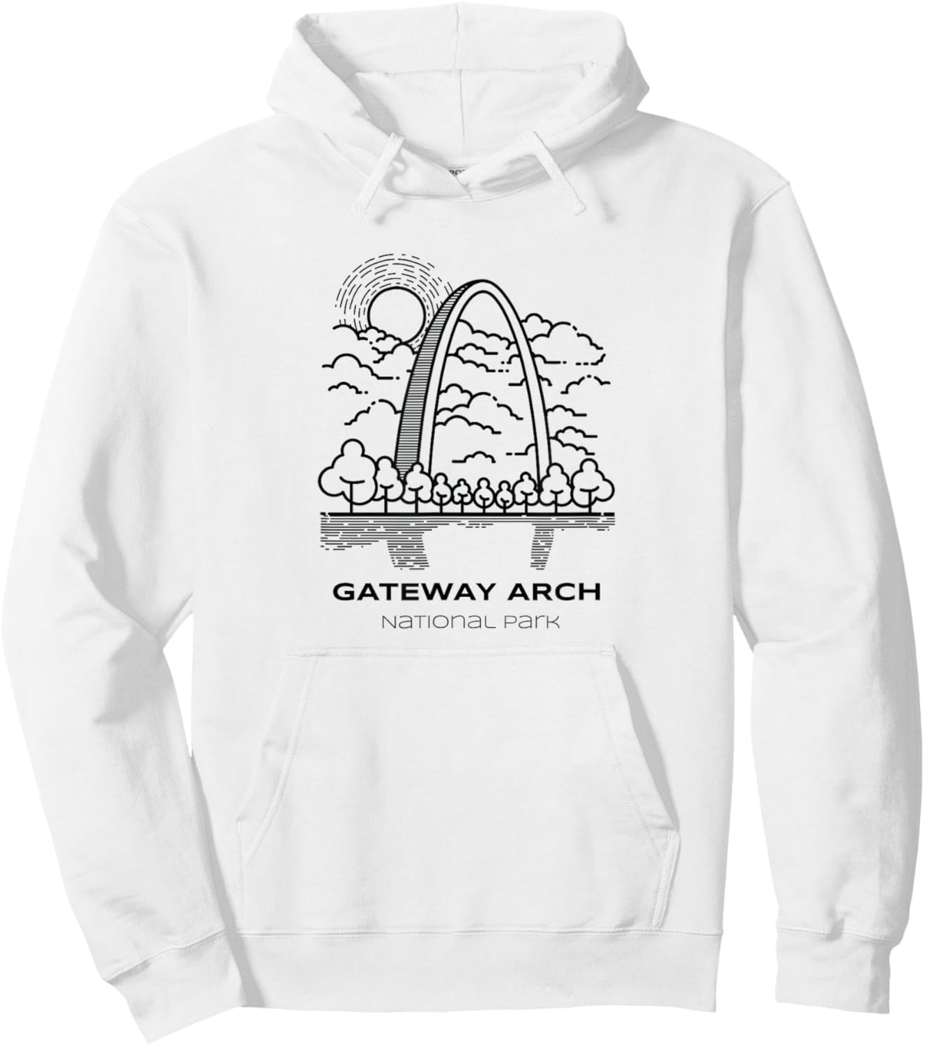 Vintage Gateway Arch National Park Hike Hoodie - Hoodie | White