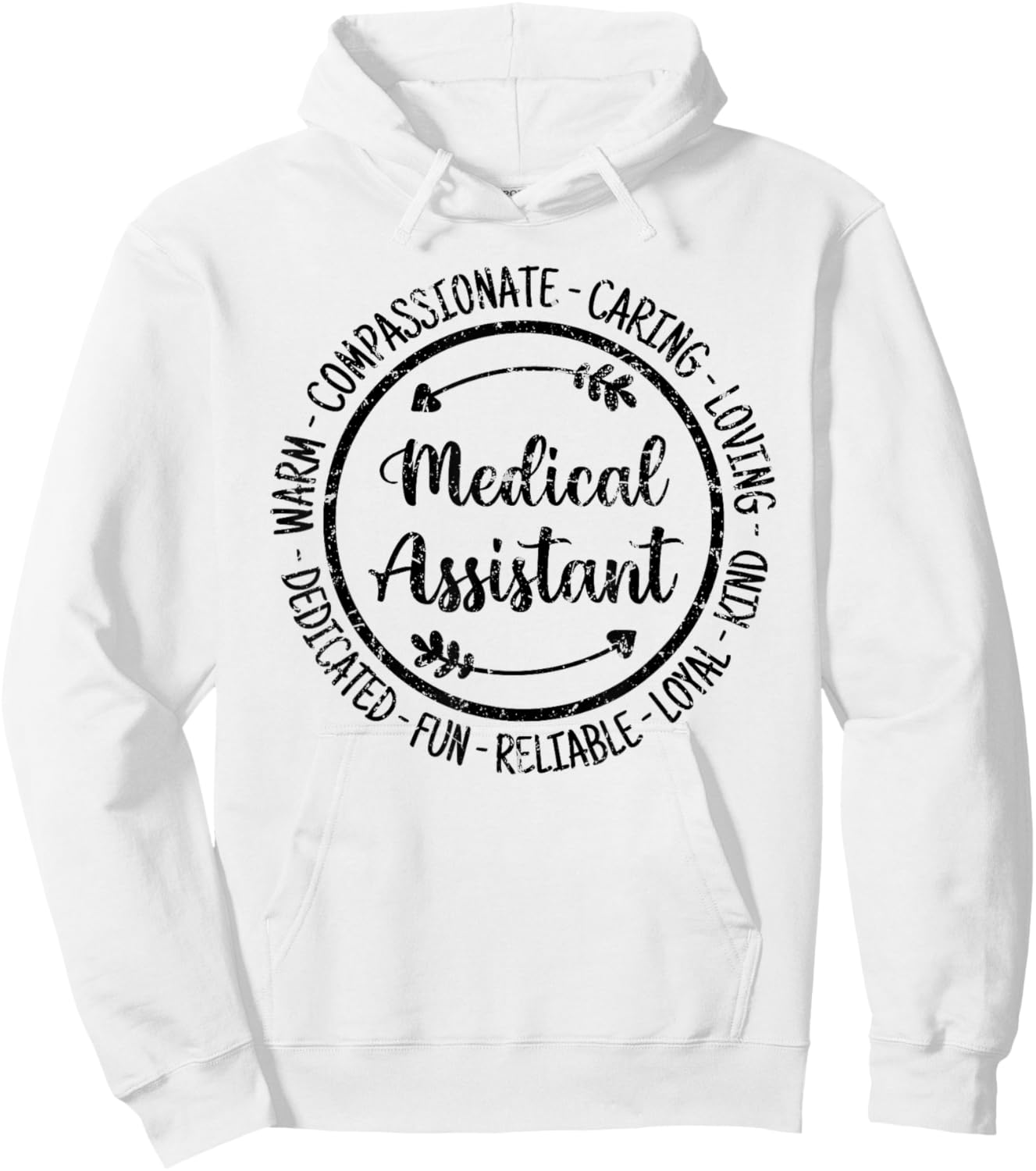 Medical Assistant Health Care Worker Vintage Distressed Hoodie - Hoodie | White