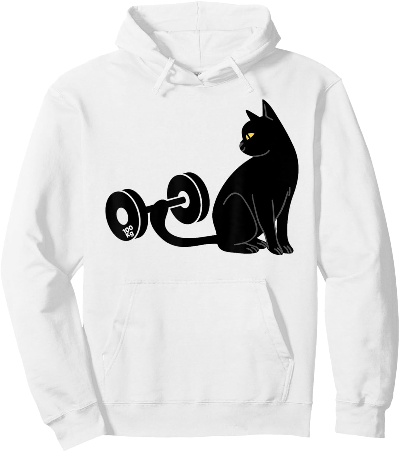Deadlifting Cat Workout Gym Fitness Exercise Weightlifting Hoodie - Hoodie | White
