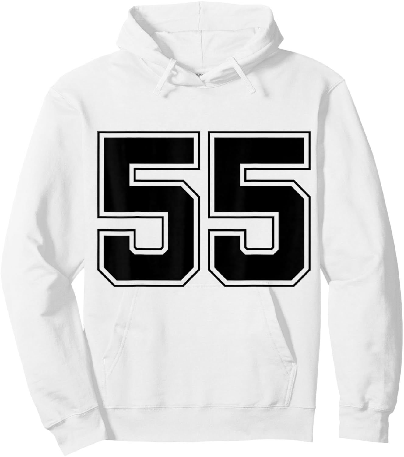 Number 55 Big Bold Capital Varsity Alphabet Monogram Hoodie - Hoodie | White
