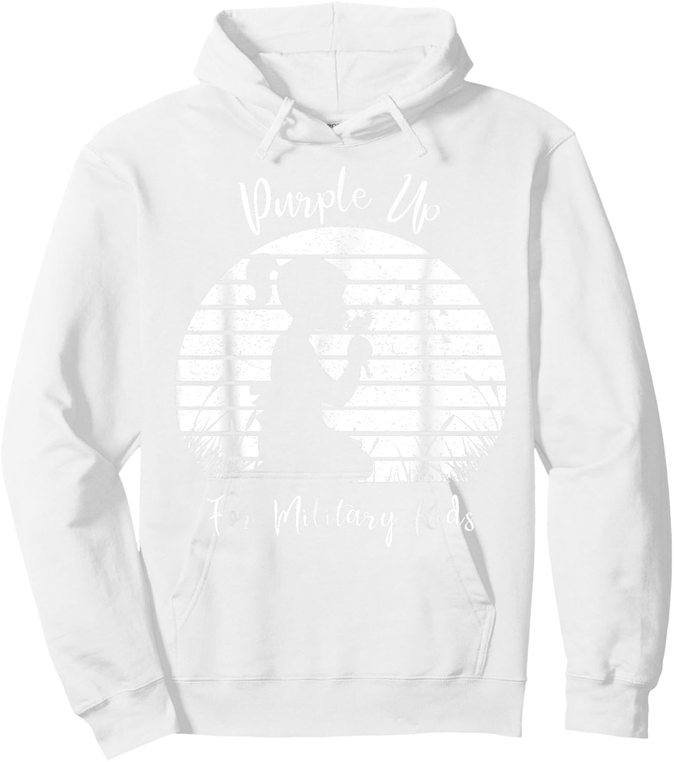 Dandelion Purple Up For Military Kids Month Army Child Hoodie - Hoodie | White