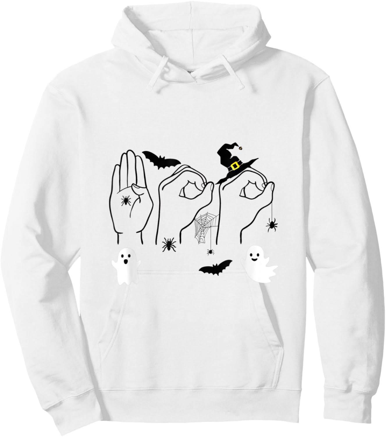 Boo ASL American Sign Language Halloween Costume Hoodie - Hoodie | White