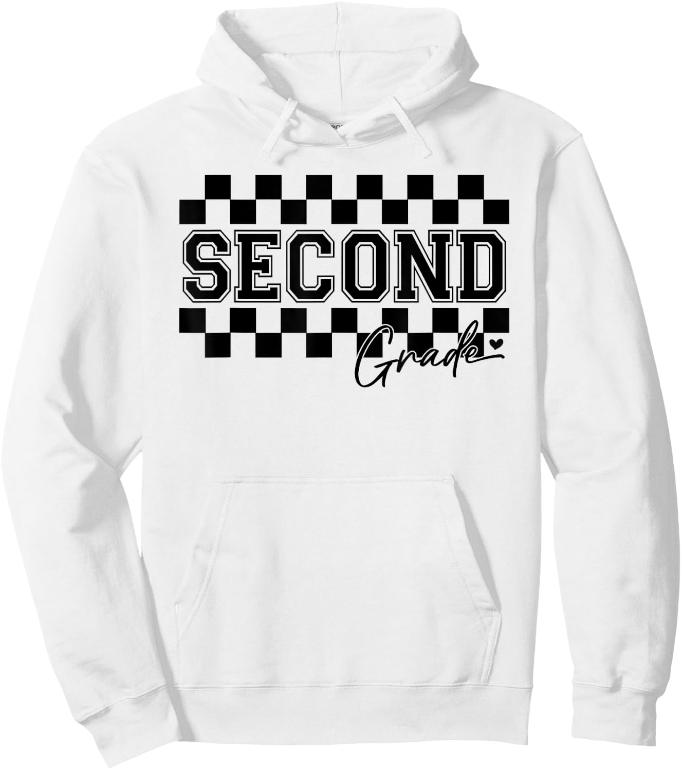 Second Grade Checkered Teacher 1st Day Back to School Women Hoodie - Hoodie | White