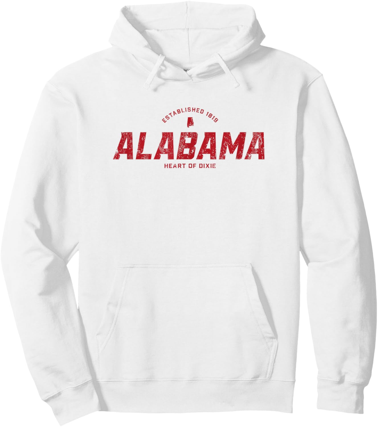 Alabama AL Vintage Athletic Red Sports Logo Hoodie - Hoodie | White
