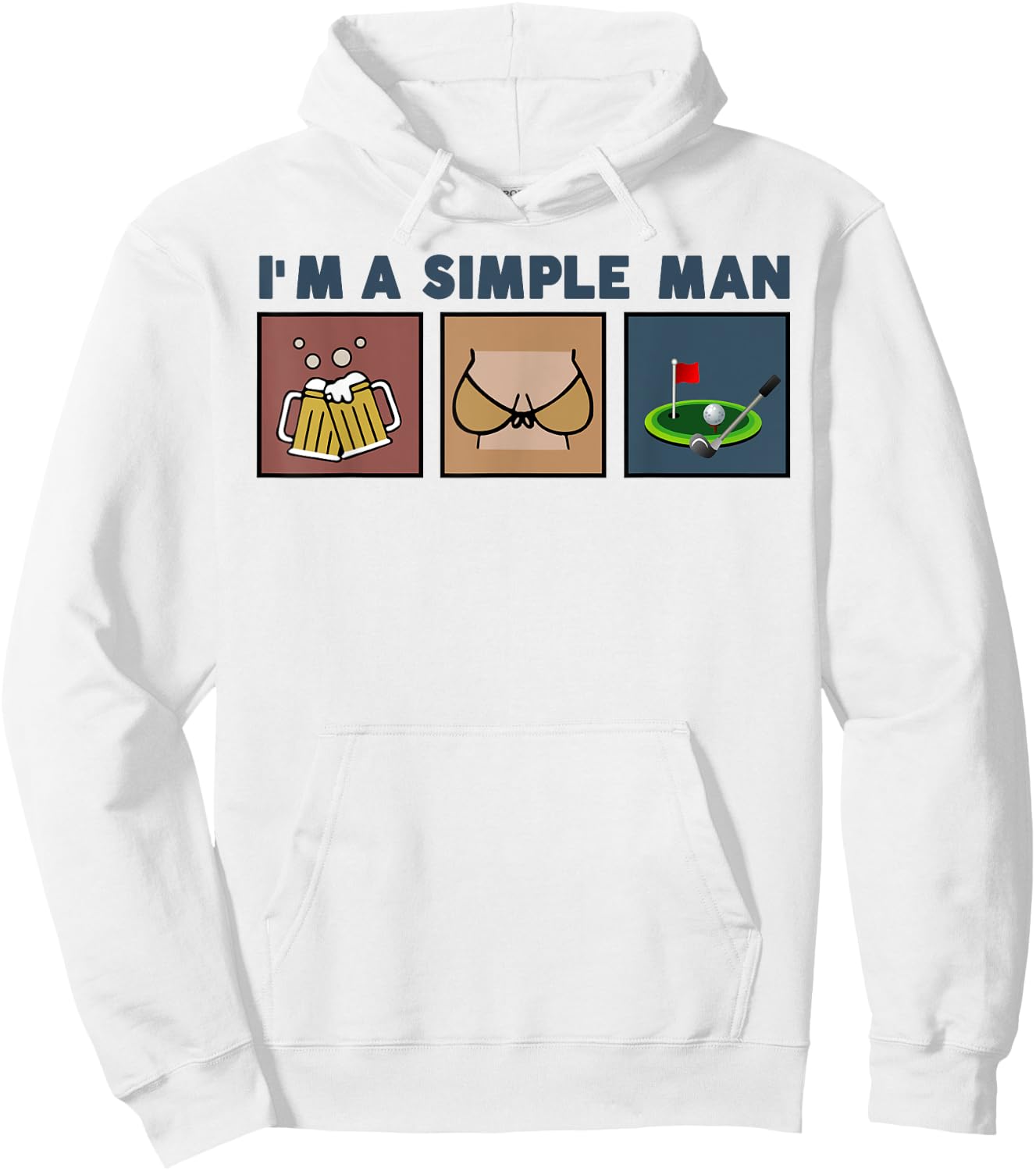 I'm A Simple Man Beer Boobs Golf Hoodie - Hoodie | White