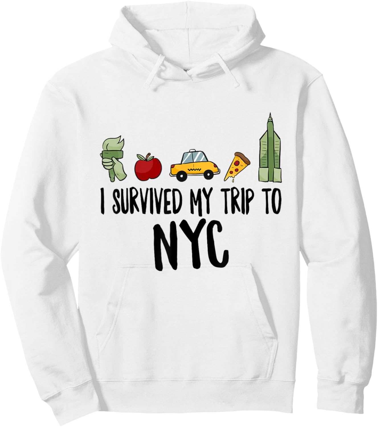 I survived my trip to NYC New York Bild Big Apple Hoodie - Hoodie | White