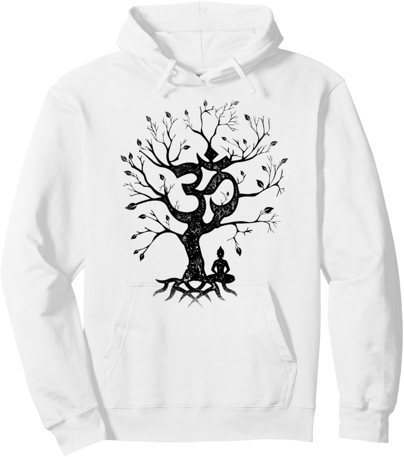 Tree of Life and Ohm Symbol Design or Men Om Hoodie - Hoodie | White