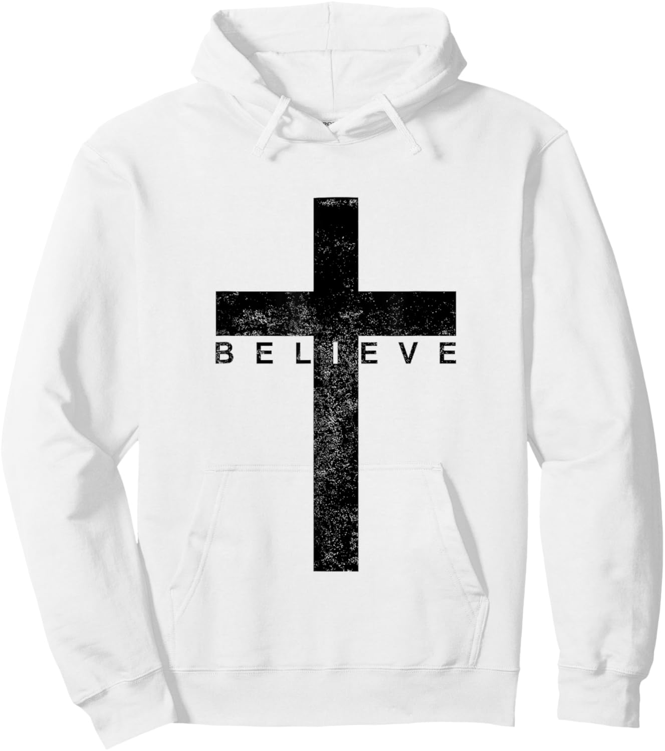 Believe in Cross, Christian Saying Hoodie - Hoodie | White