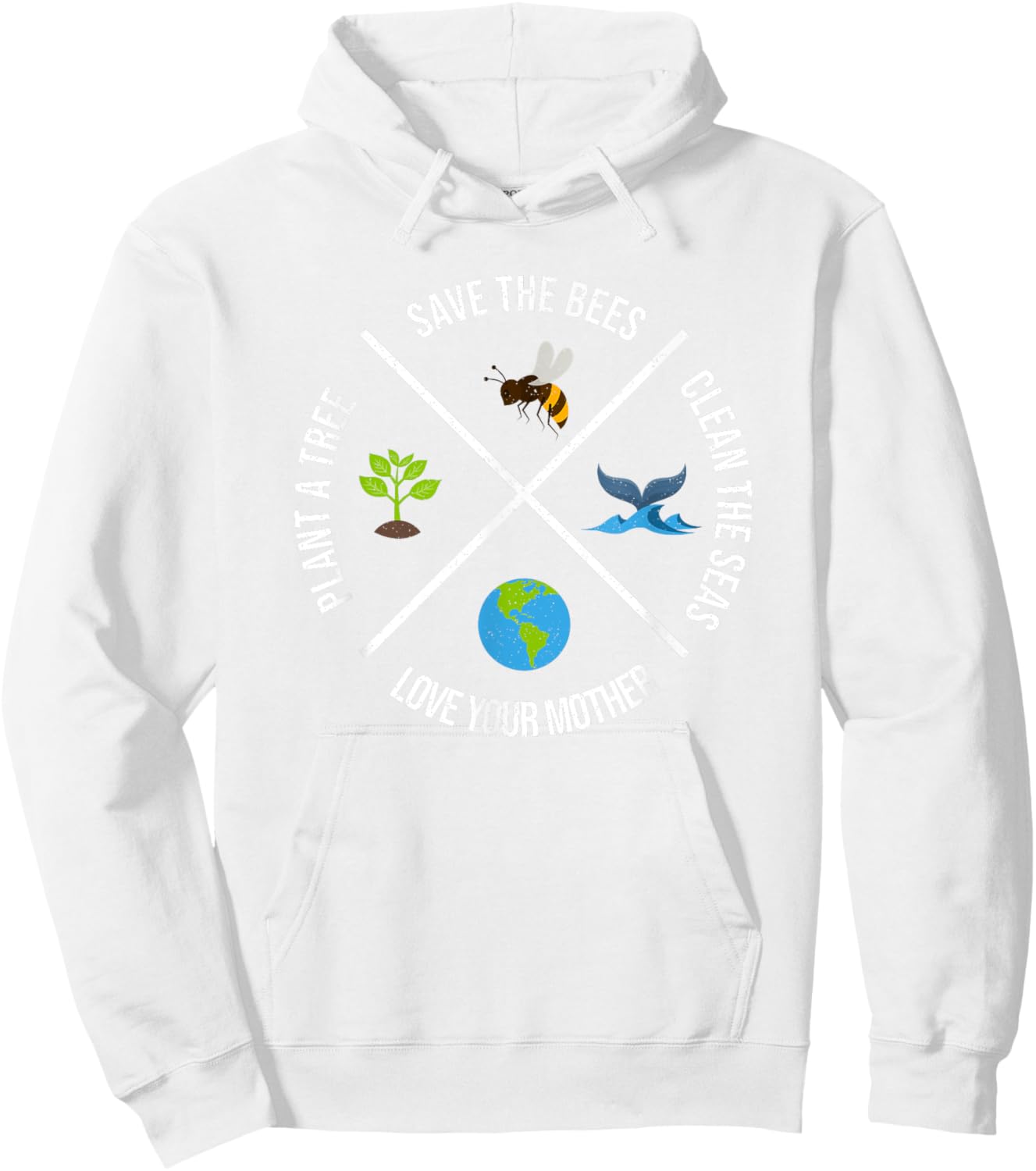 Happy Earth Day Plant Trees Clean Seas Save Bees Fun Science Hoodie - Hoodie | White