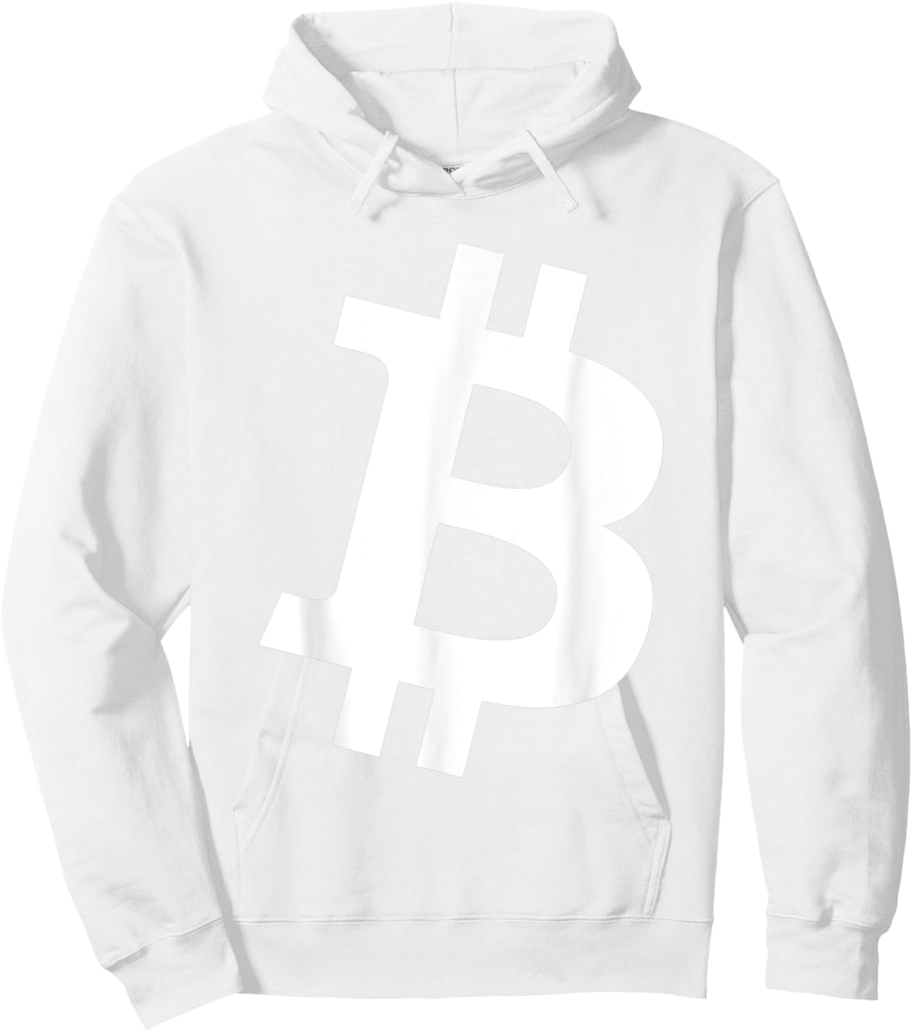 Big White BTC Bitcoin Logo Cryptocurrency Graphic Designs Hoodie - Hoodie | White