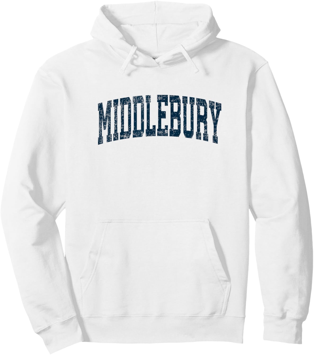 Middlebury Connecticut CT Vintage Athletic Sports Navy Desig Hoodie - Hoodie | White