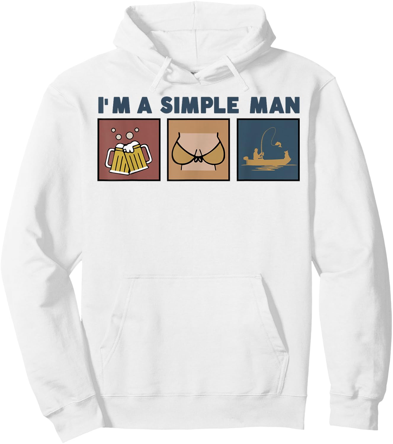 I'm A Simple Man Beer Boobs Fishing Hoodie - Hoodie | White