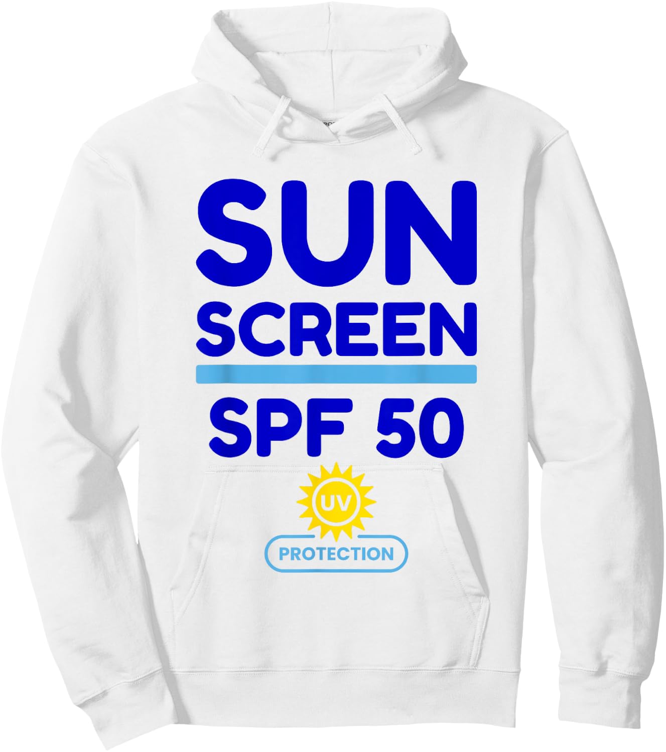 Sunscreen SPF 50 costume for vacation & Halloween sunscreen Hoodie - Hoodie | White