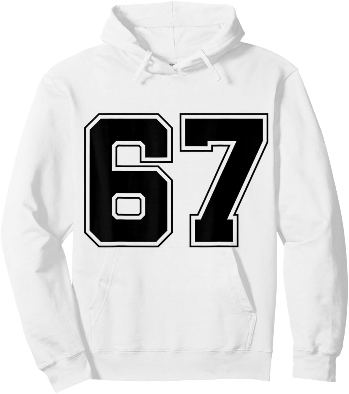 Number 67 Big Bold Capital Varsity Alphabet Monogram Hoodie - Hoodie | White