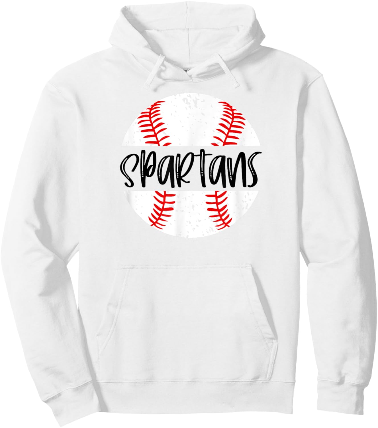 Spartans Baseball Team Mascot School Spirit Game Day Hoodie - Hoodie | White