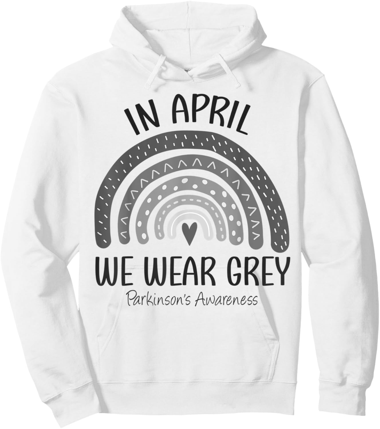 Rainbow In April We Wear Grey Parkinson's Awareness Month Hoodie - Hoodie | White