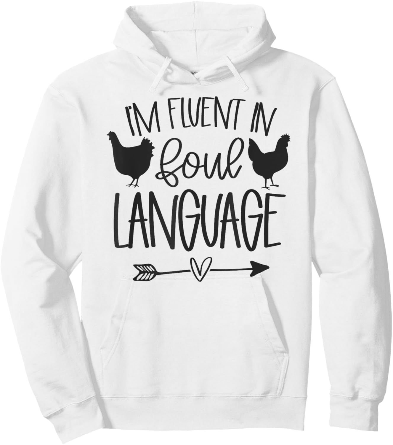FLUENT IN FOUL LANGUAGE Funny Chicken Hoodie - Hoodie | White