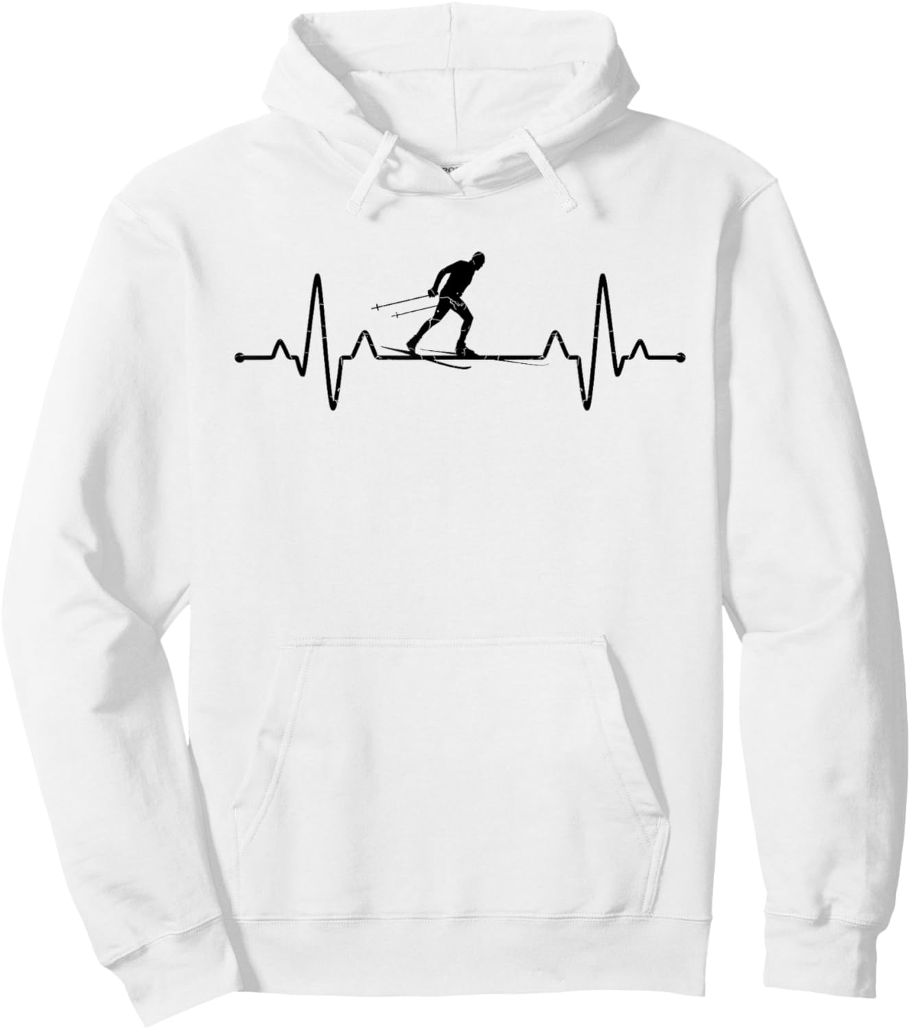 Heartbeat Cross Country Skiing Winter Sports Biathlon Ski Hoodie - Hoodie | White