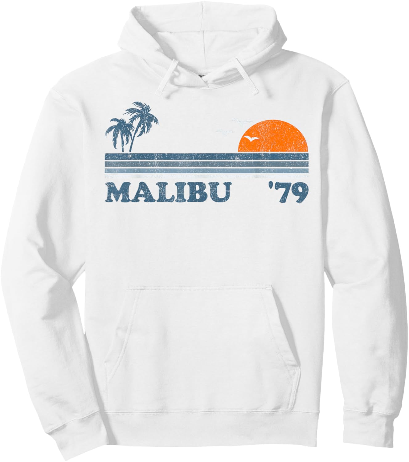 Vintage Malibu California Beach Retro Sun Surfing 70's Gift Hoodie - Hoodie | White
