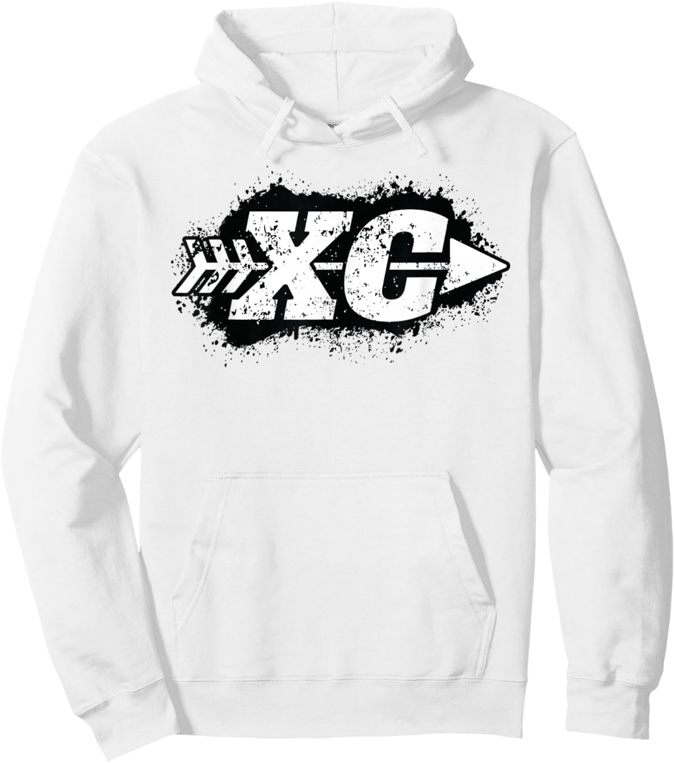 CX - Grunge Cross Country Running Hoodie - Hoodie | White