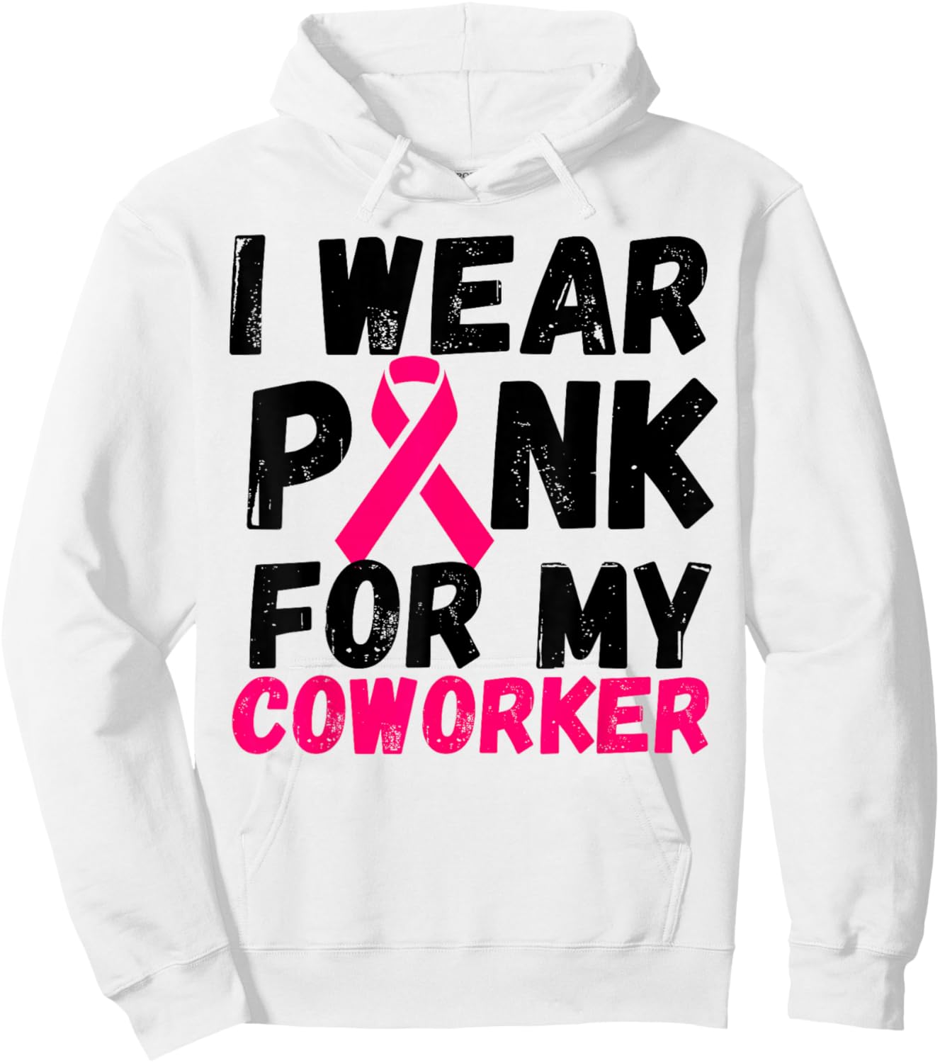 I wear Pink for my coworker Breast Cancer Support shirt Hoodie - Hoodie | White